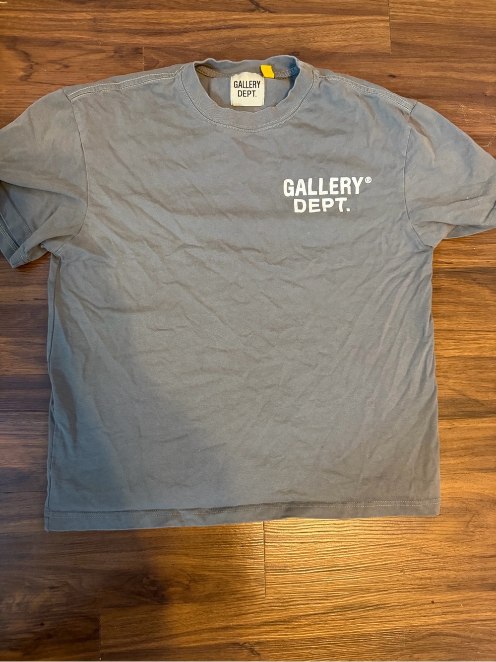 Gallery Dept. Slate Blue Short-Sleeve Logo Tee with White Print
